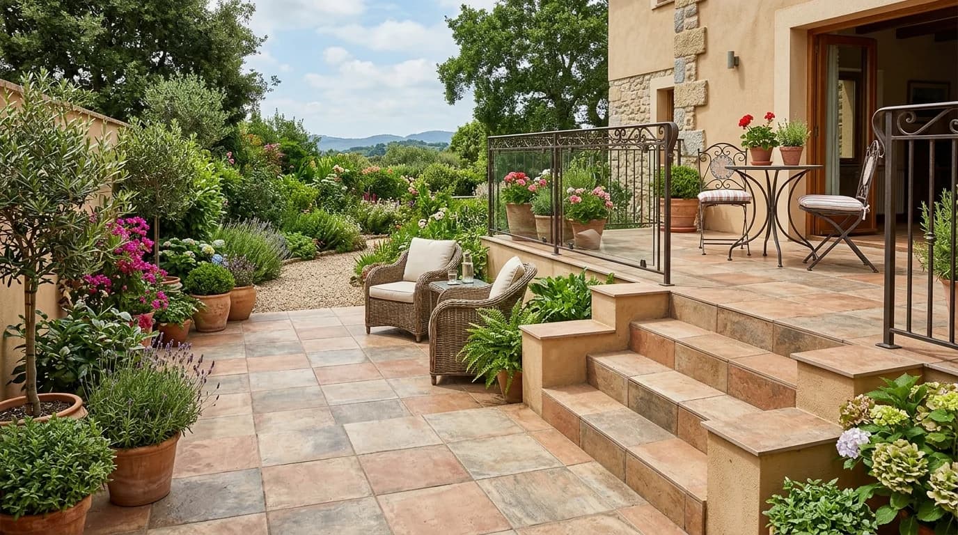 Teras seramik döşeme çalışması